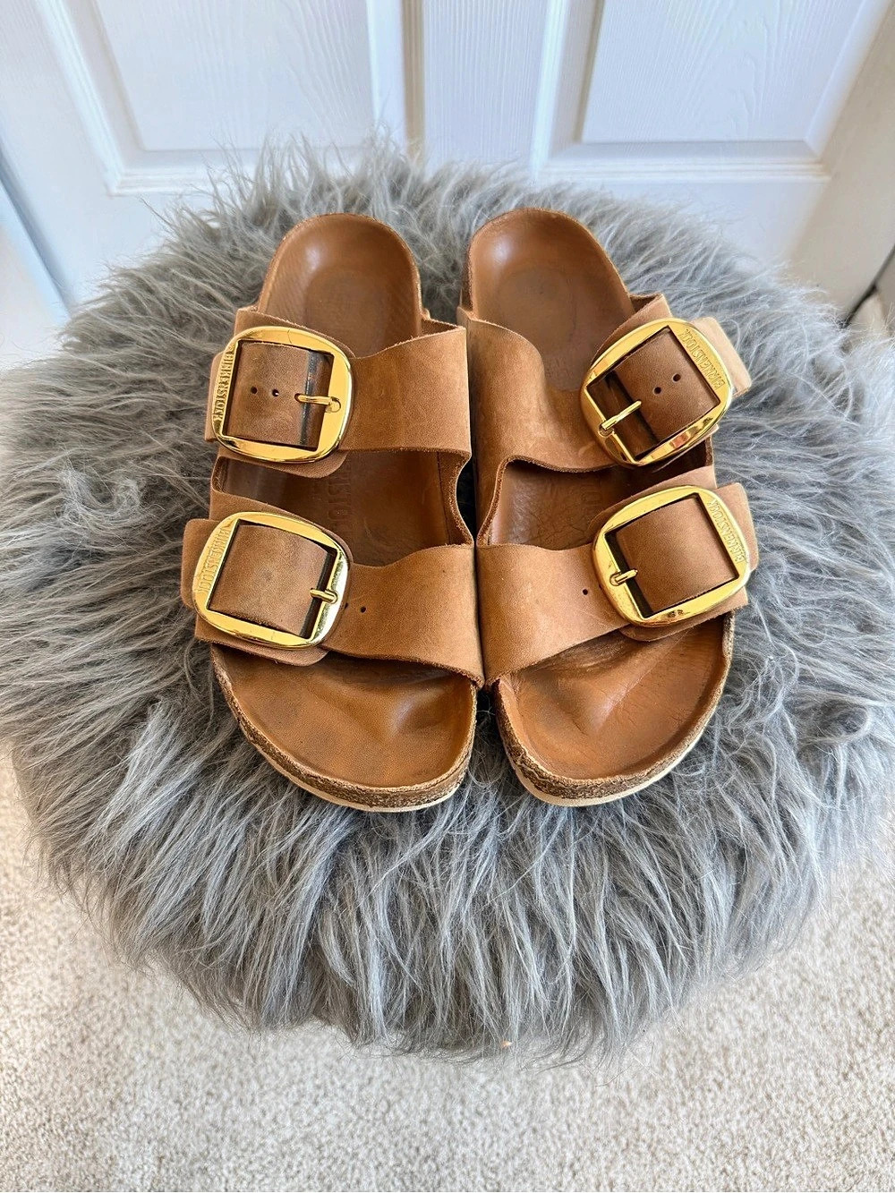 Birkenstock Arizona Big Buckle Oiled Leather Sandals, Brown